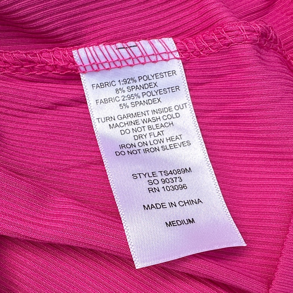 Vibrant Pink Floral Sleeve Women's Tee EUC - Picture 6 of 7